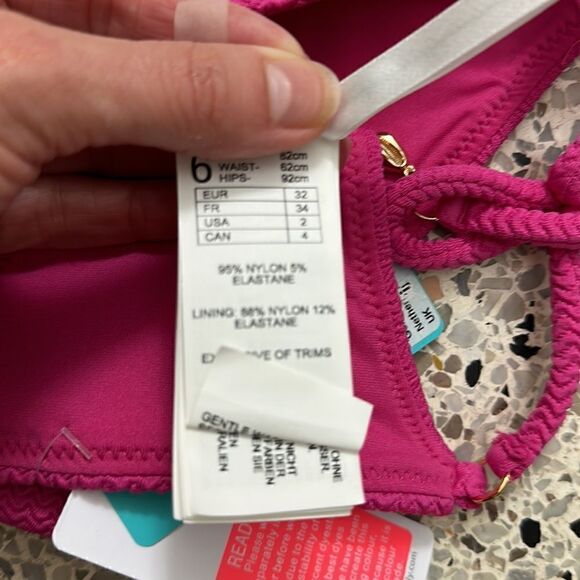 NWT Seafolly pink Seadive rio tie bottom US 2 AU 6 fuchsia - Picture 6 of 6